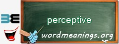 WordMeaning blackboard for perceptive